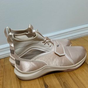 Pink satin puma fierce